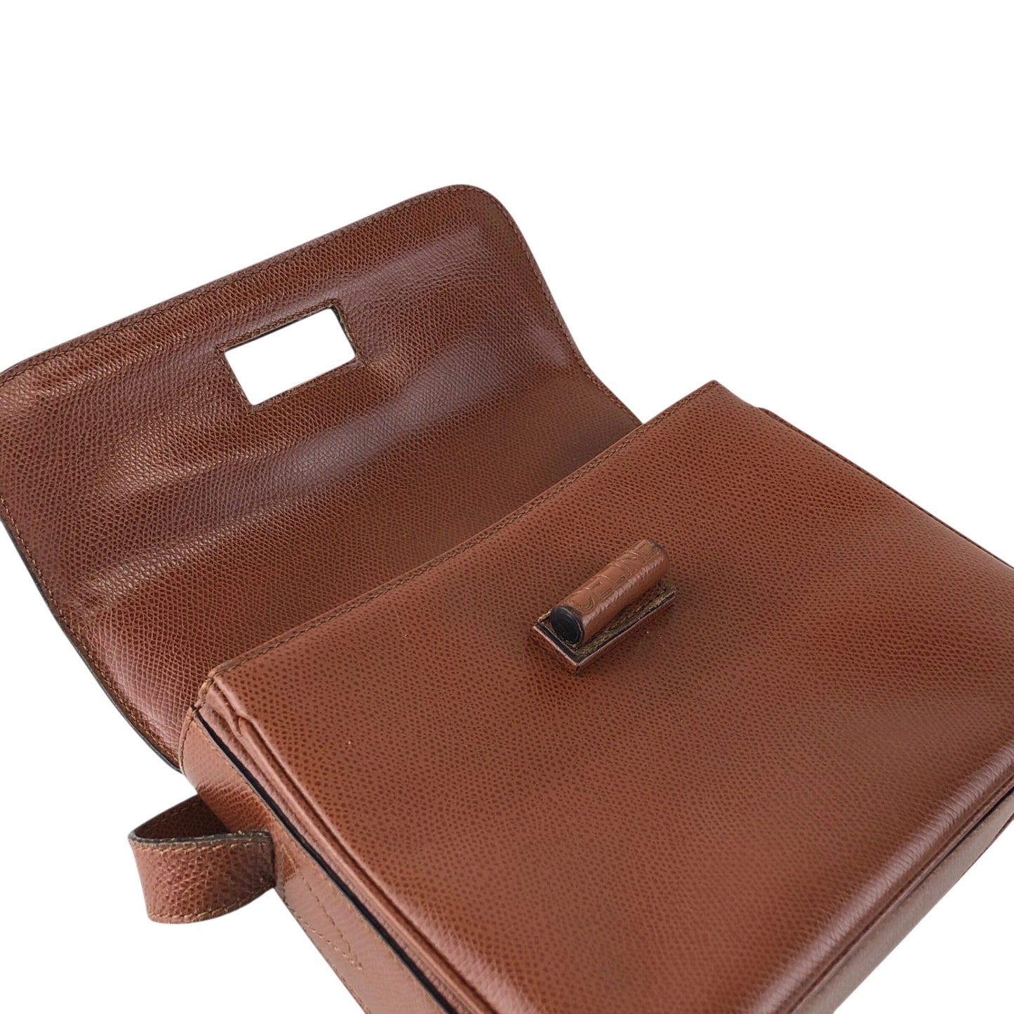 CELINE Turn Lock Shoulder bag Brown Vintage hdtdu2