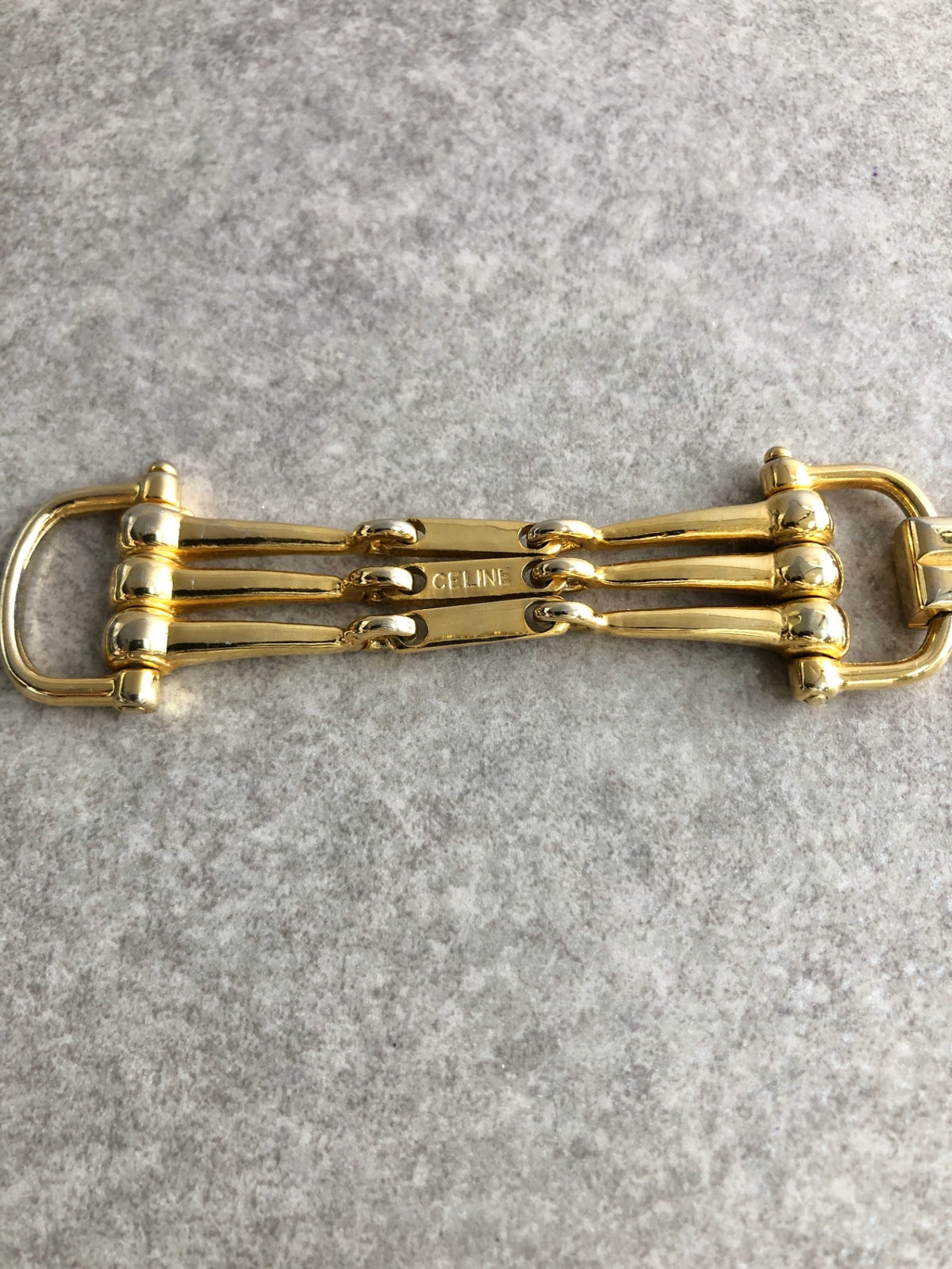 CELINE Horse Bit Bracelet Gold Vintage iib22t