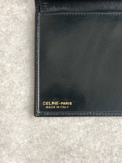 CELINE Horse Carriage Trifold Wallet Black Vintage 4azh3v