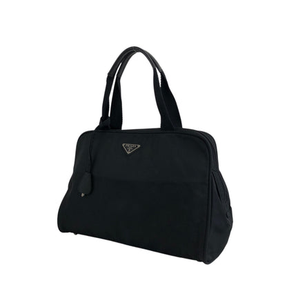 PRADA Triangle Logo Padlock Handbag Black Vintage n4a2rw