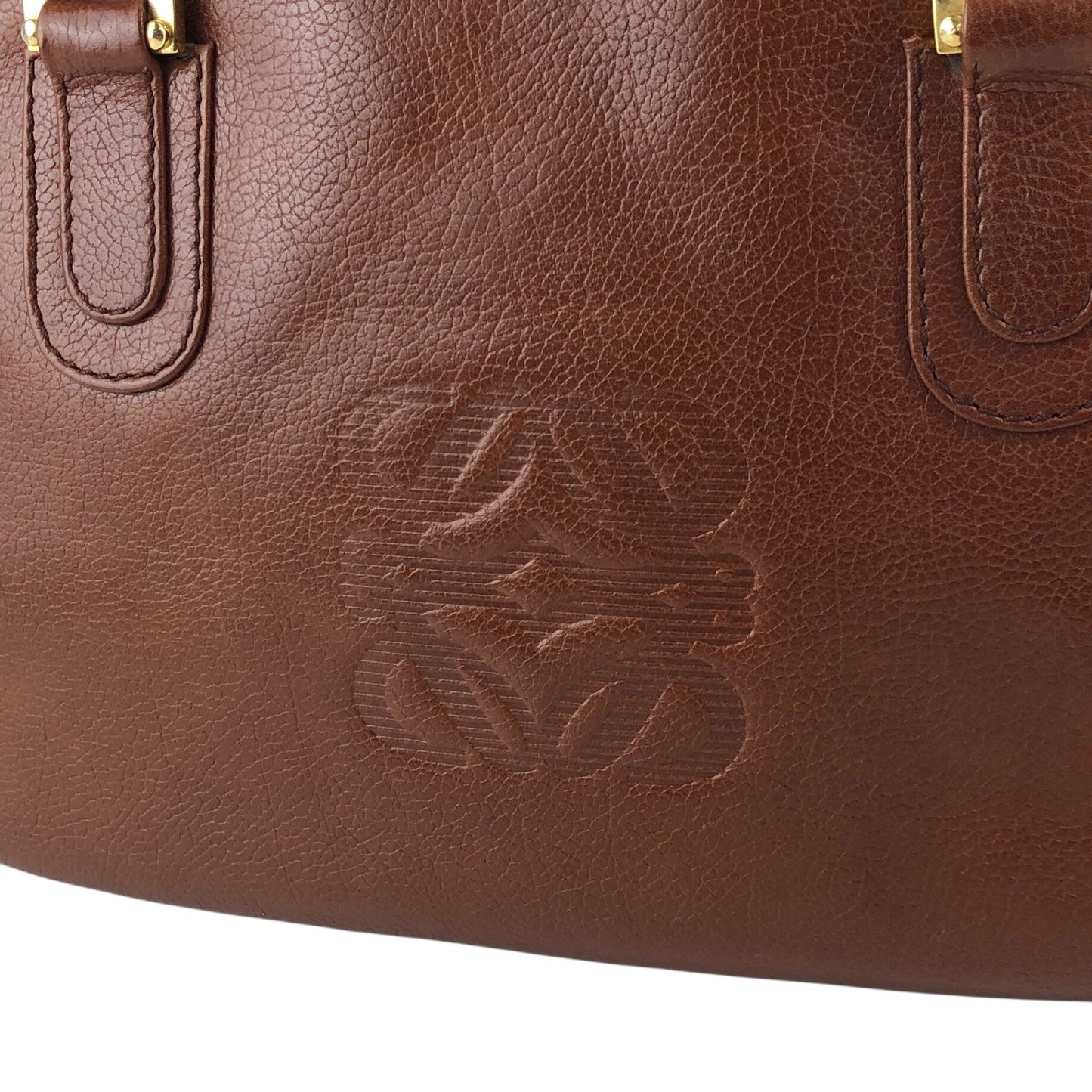 LOEWE Anagram Handbag Brown Vintage tewjne