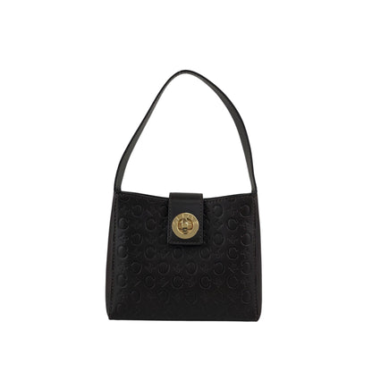 CELINE Turn Lock Small Handbag Brown Vintage 2h8bw4