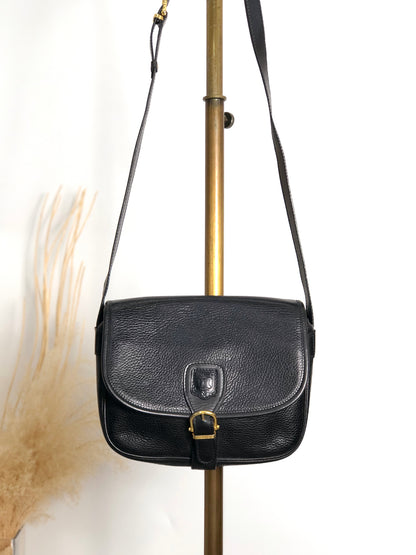 CELINE Blason Front Buckle Shoulder bag Black Vintage 4n3ttr
