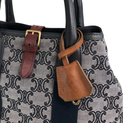 CELINE Blason Handbag Gray Vintage zrgr2s