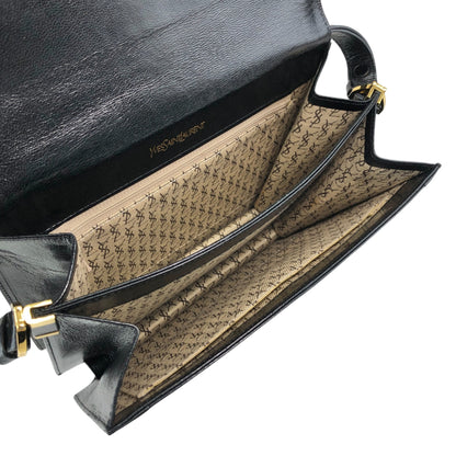 Yves Saint Laurent YSL Logo Shoulder bag Black Vintage mwbp36