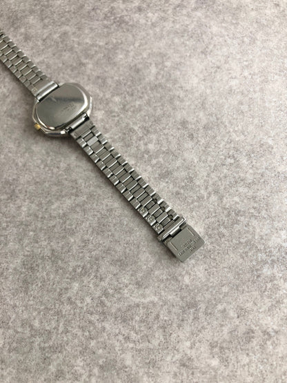 Yves Saint Laurent YSL Logo Watch Silver Vintage ha4wmc