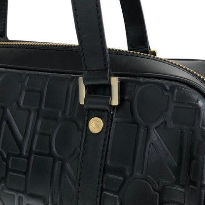 CELINE Logo Embossed Handbag Black Vintage 2jj6ge