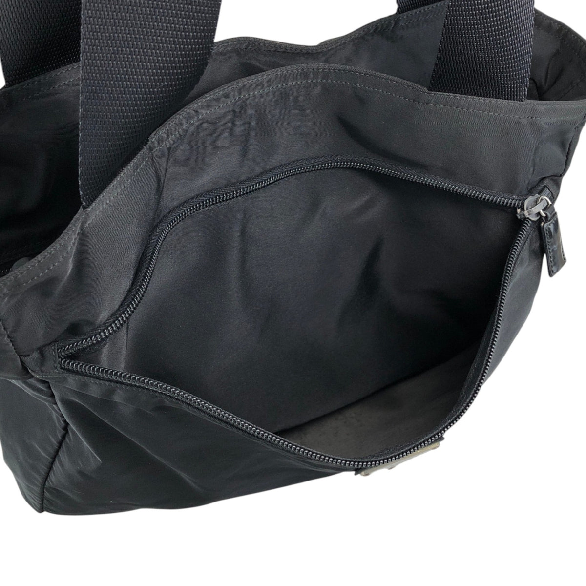 PRADA Tessuto Triangle Logo Totebag Black Vintage hszfkc