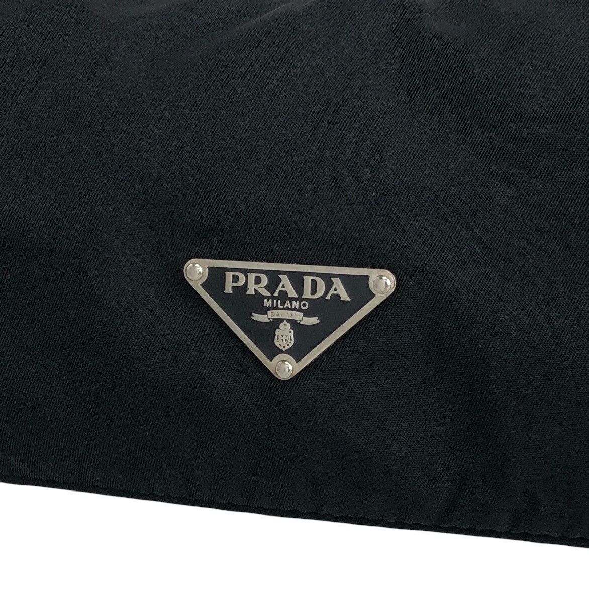 PRADA Triangle Logo Handbag Black BR1267 Vintage 8eva2s