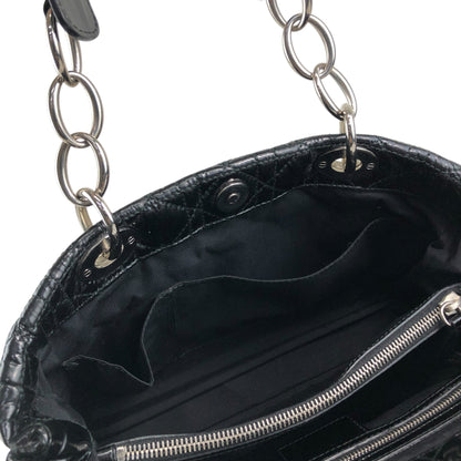 Christian Dior  Cannage Chain Handbag Black Vintage dthmxy