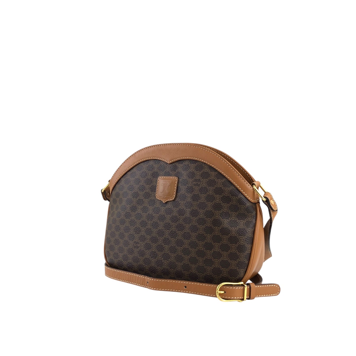 CELINE Macadam Blason Shoulder bag Brown Vintage gyf3yb