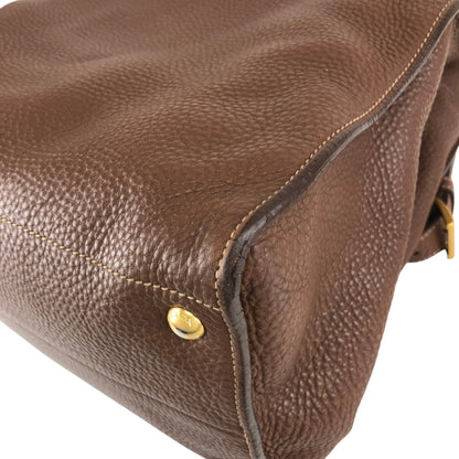 PRADA Triangle Logo Two-way Handbag Shoulder bag Brown Vintage eh2tjx