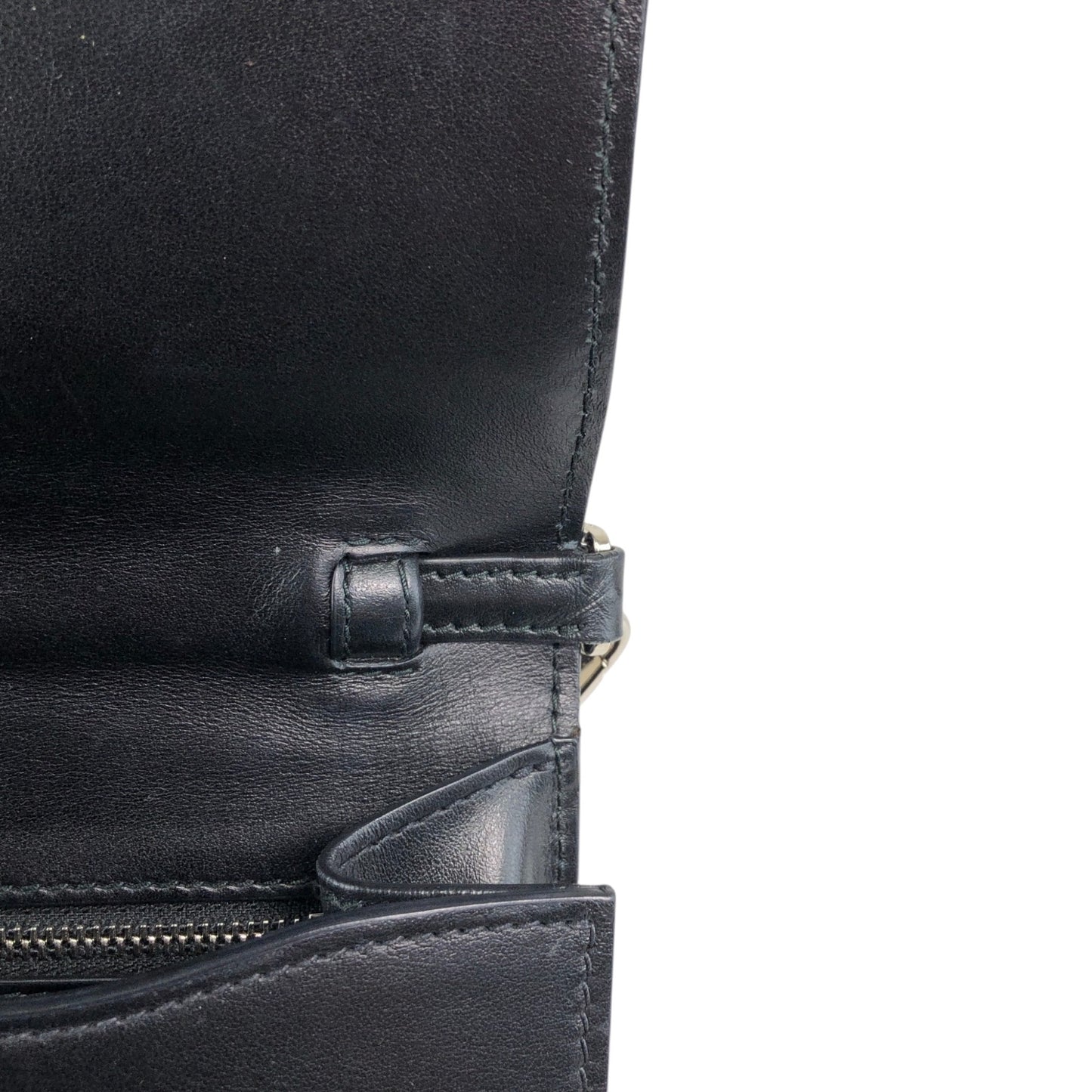 PRADA Logo Ribbon Motif Shoulder bag Black Vintage e3gymr