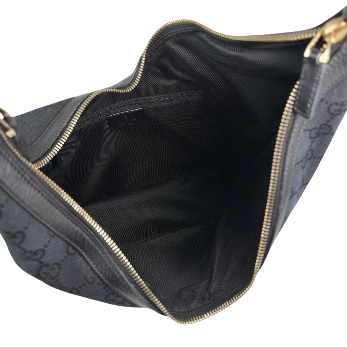 GUCCI GG Canvas Shoulder bag Hobobag Black Vintage jprc3i