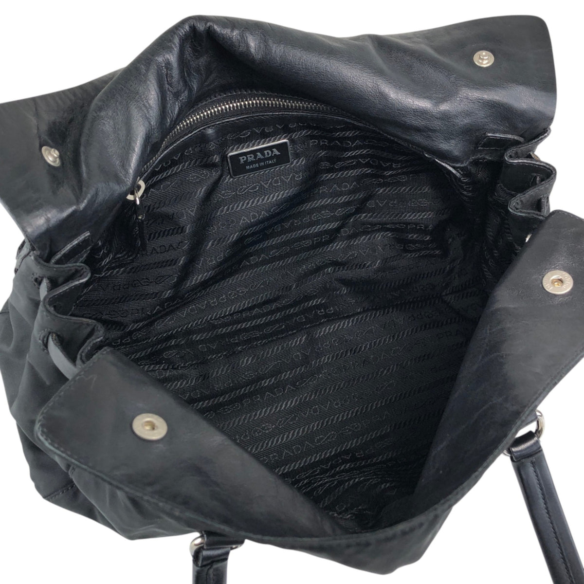 PRADA Push lock Handbag Black Vintage pesttr