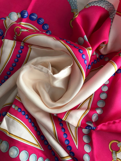 Cartier SILK Scarf Pink Vintage pnjugn