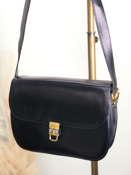 CELINE Horse Carriage Shoulder bag Black Vintage yifsp8