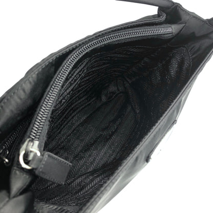 PRADA Triangle Logo Handbag Black Vintage sfzwud