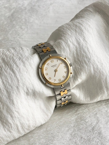 HERMES Quartz Watch Silver Vintage yrrfh4