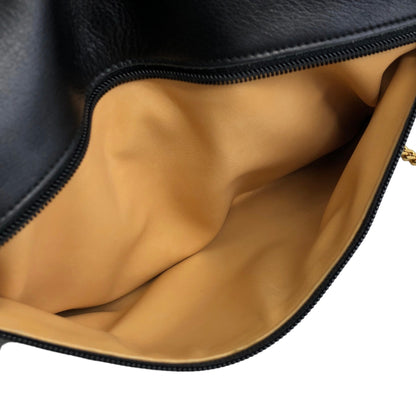 CELINE Blason Leather Two-way Chain Shoulder bag Clutch bag Black Vintage 5it6u6
