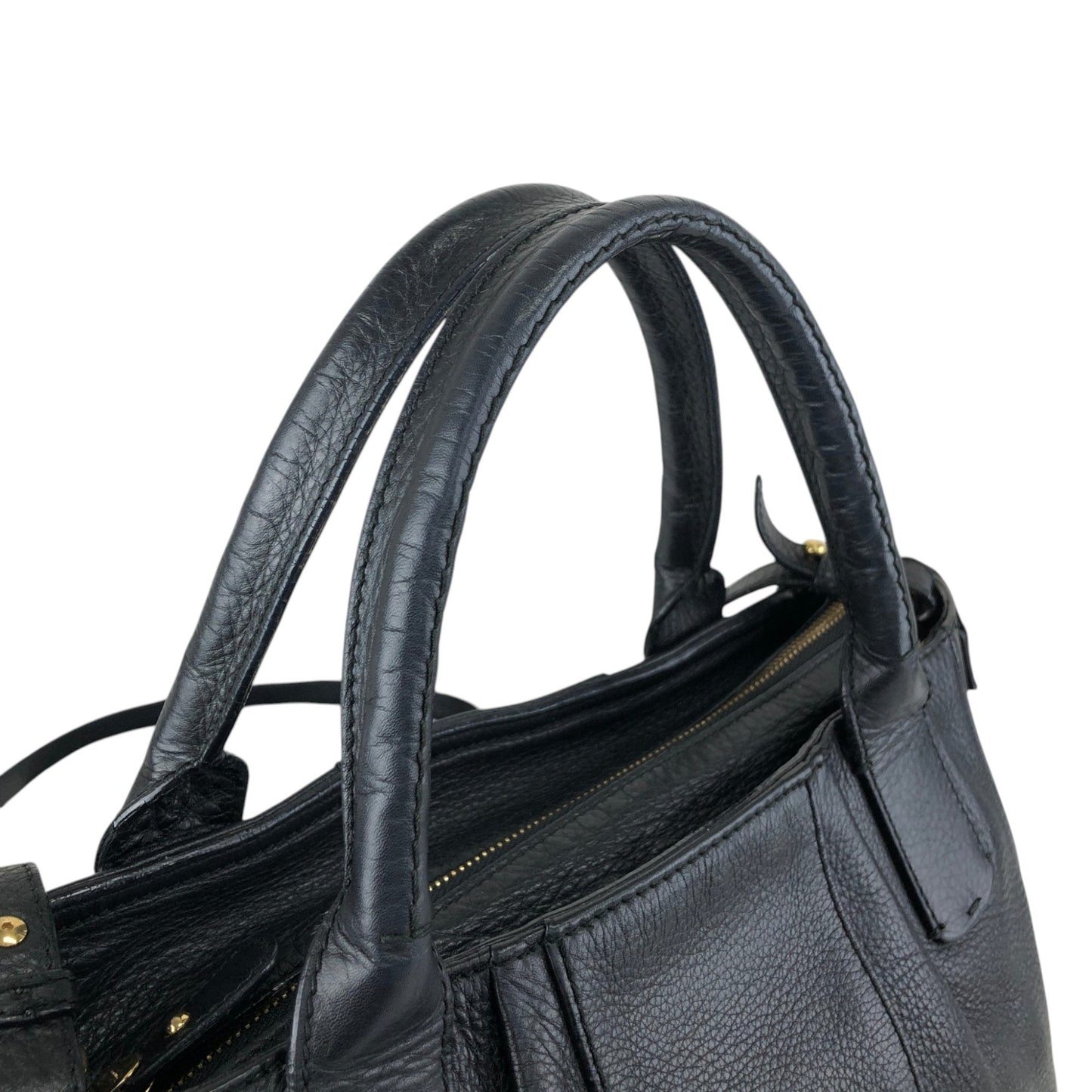 Salvatore Ferragamo Logo Embossed Two-way Handbag Shoulder bag Black Vintage 6dd4sj