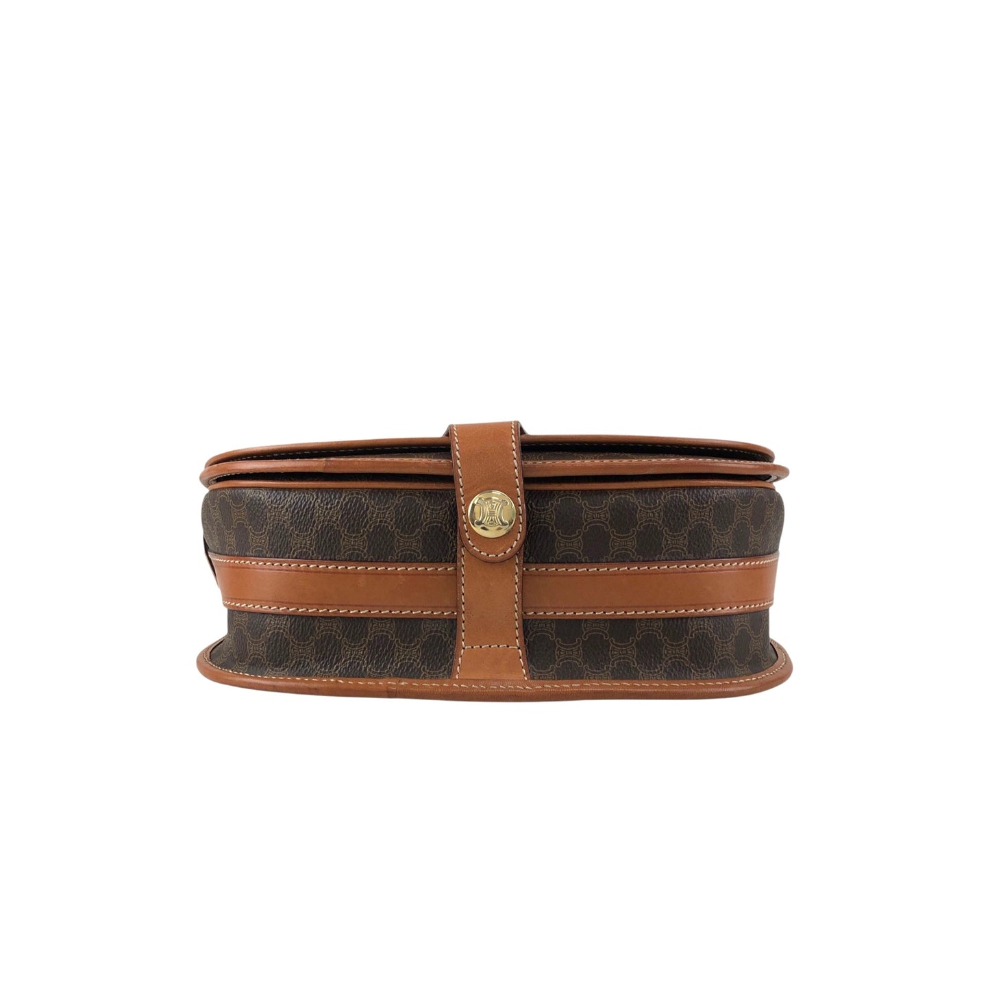 CELINE Macadam Blason Flap Shoulder bag Brown Vintage 2etvvm