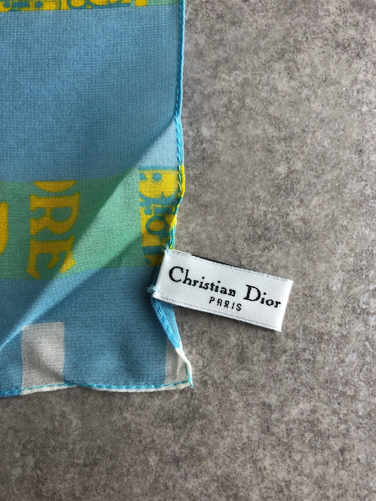 Christian Dior Trotter Silk Scarf Yellow×Blue Vintage 5xvrtn