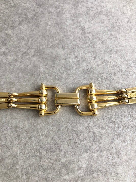 CELINE Horse Bit Bracelet Gold Vintage iib22t