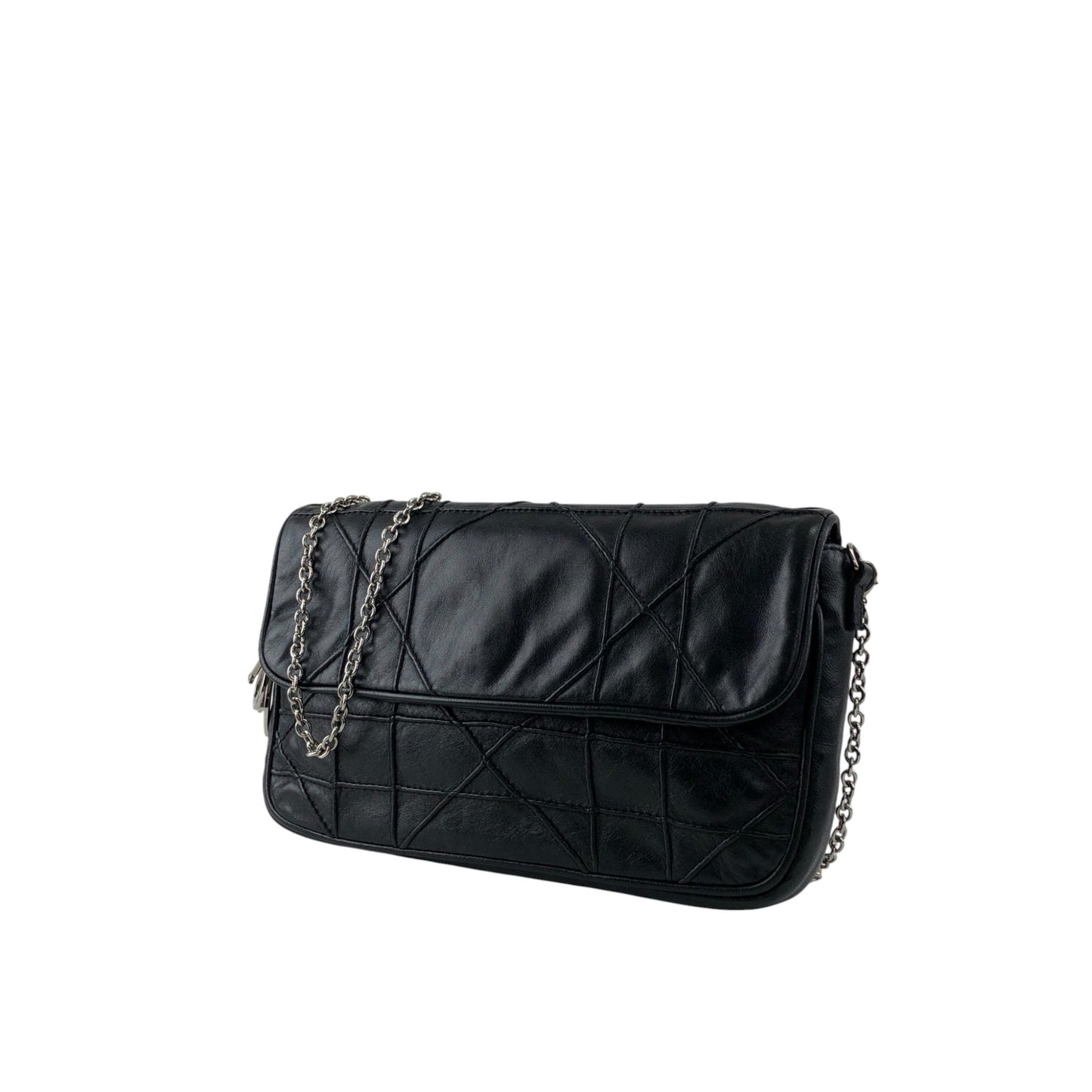 Christian Dior Cannage Charm Chain Shoulder bag Black Vintage cpsaii