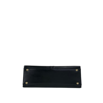 Yves Saint Laurent YSL Logo Top Handle Handbag Black Vintage m6kuvb