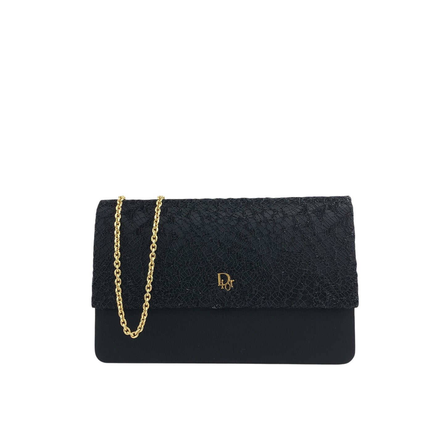 Christian Dior Logo Chain Shoulder bag Black Vintage mr3a3y