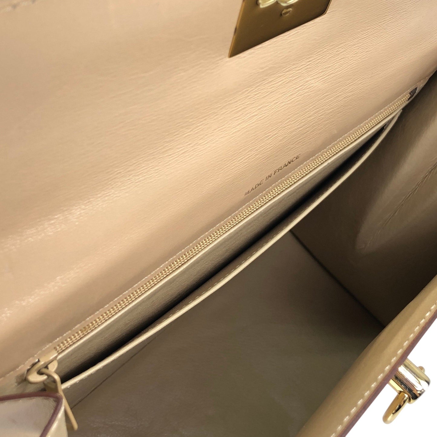 CELINE Gancini Handbag Beige Vintage fz83cr