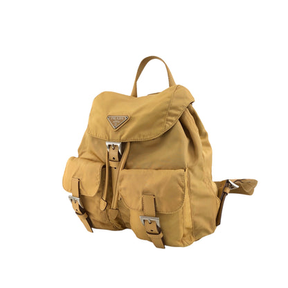 PRADA Tessuto Triangle Logo Backpack Yellow Vintage zmixxc