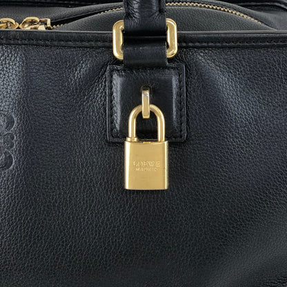 LOEWE Amazona Anagram Small Boston bag Handbag Black Vintage 8itnhz