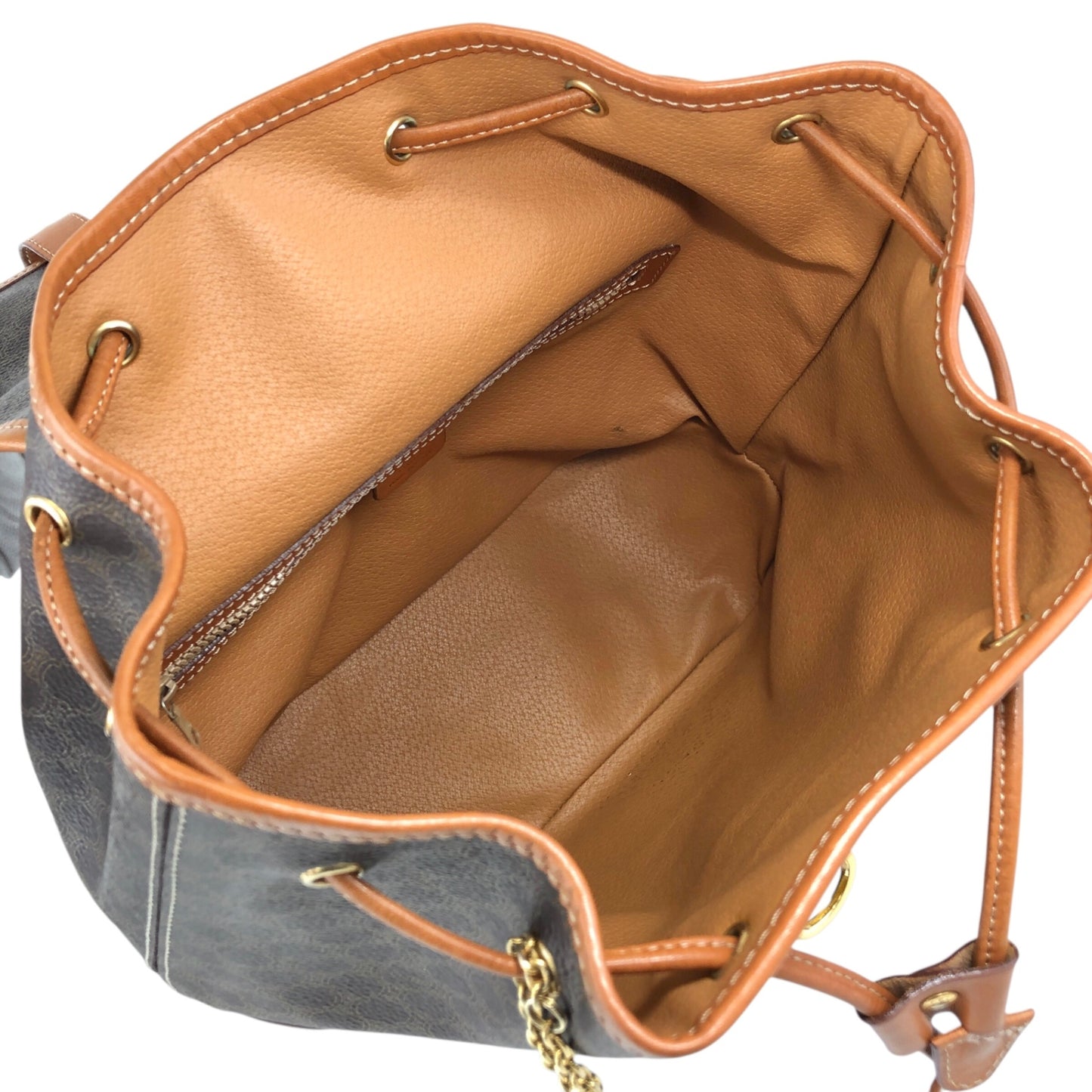 CELINE Macadam Front Buckle Backpack Brown Vintage 22b6rx
