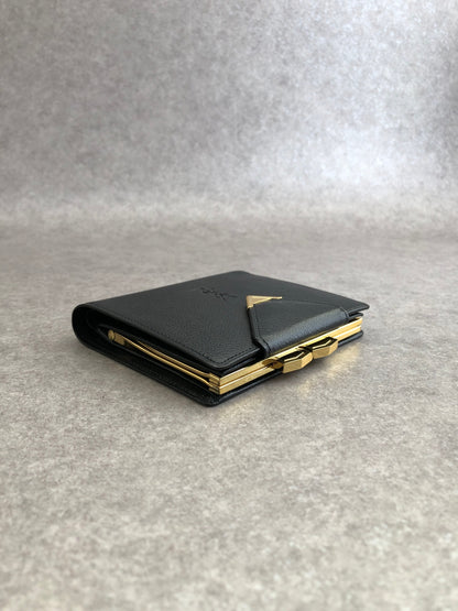 Yves Saint Laurent YSL Logo Folded Wallet Black Vintage 7ytsz4