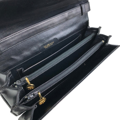 CELINE Horse Carriage Shoulder bag Black Vintage nwv32c