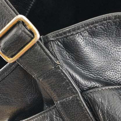 GUCCI Logo Embossed Shoulder bag Black Vintage aga2sh