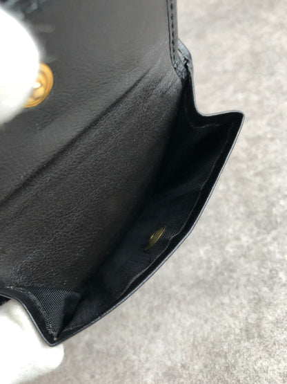 CELINE Logo Folded Wallet Black Vintage 8rd2s8