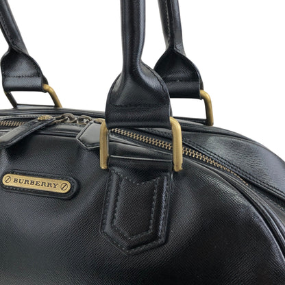BURBERRY Logo Small Boston bag Handbag Black Vintage djr8rb