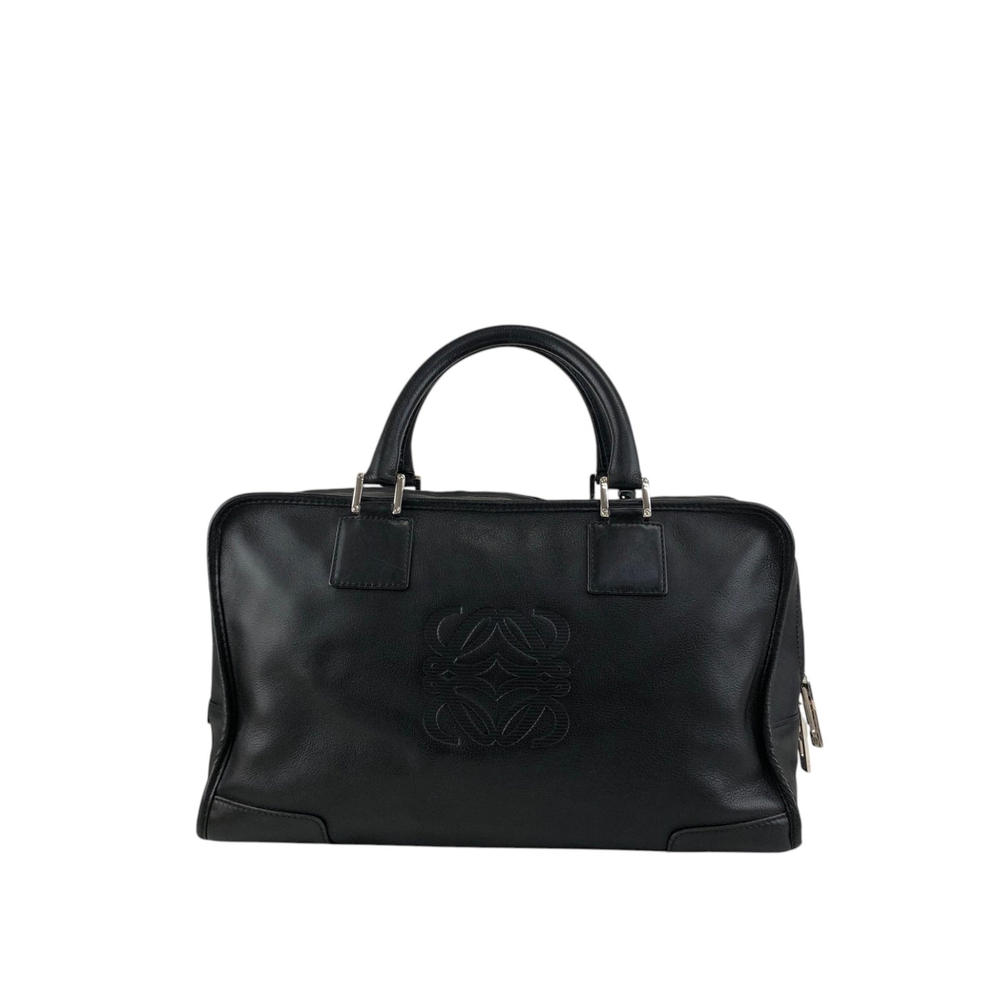 LOEWE Amazona36 Anagram Small Boston bag Handbag Black Vintage gc7zrx