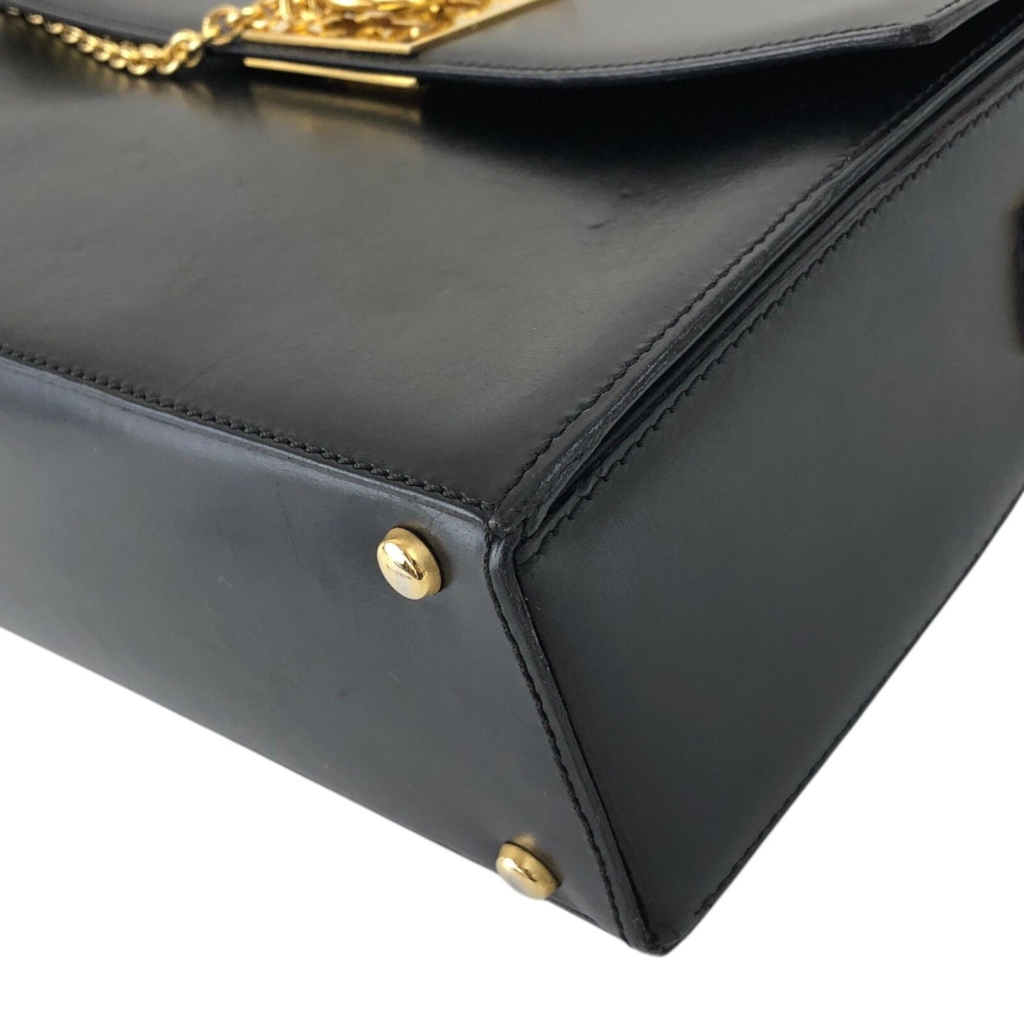 CELINE Gancini Shoulder bag Black Vintage mv6k7d