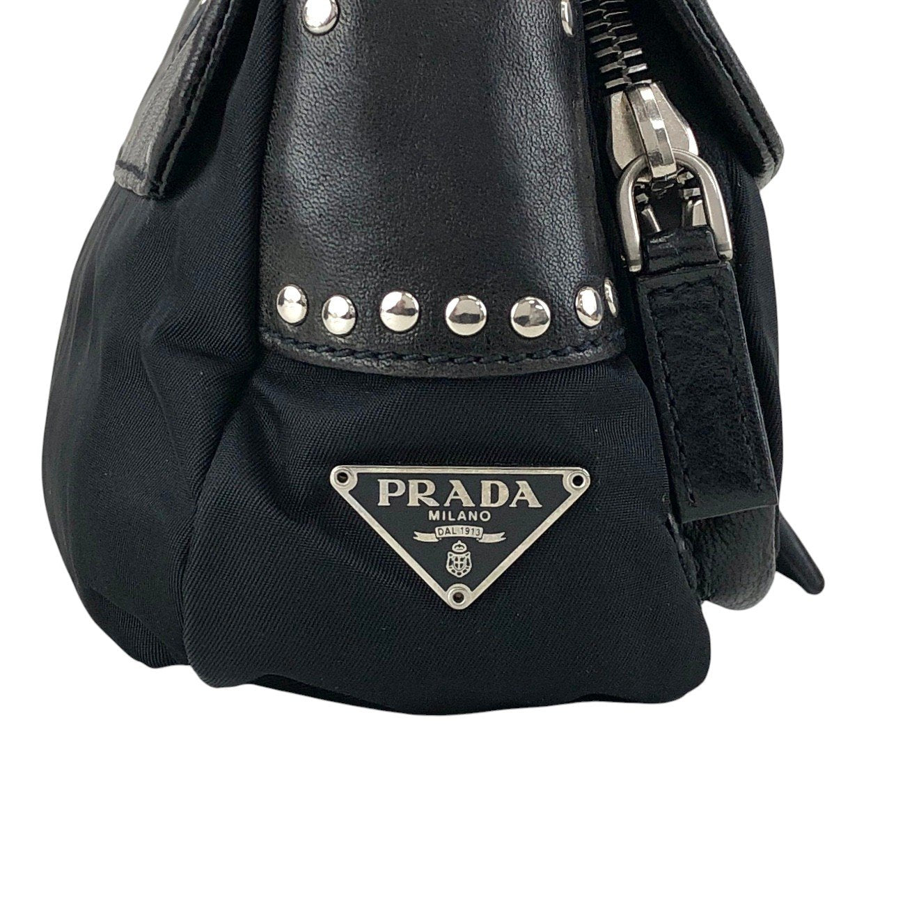 PRADA バッグ 90s vintage ギャランティーカード付き PRADA Triangle Logo Shoulder bag Black Vintage tiuxdg
