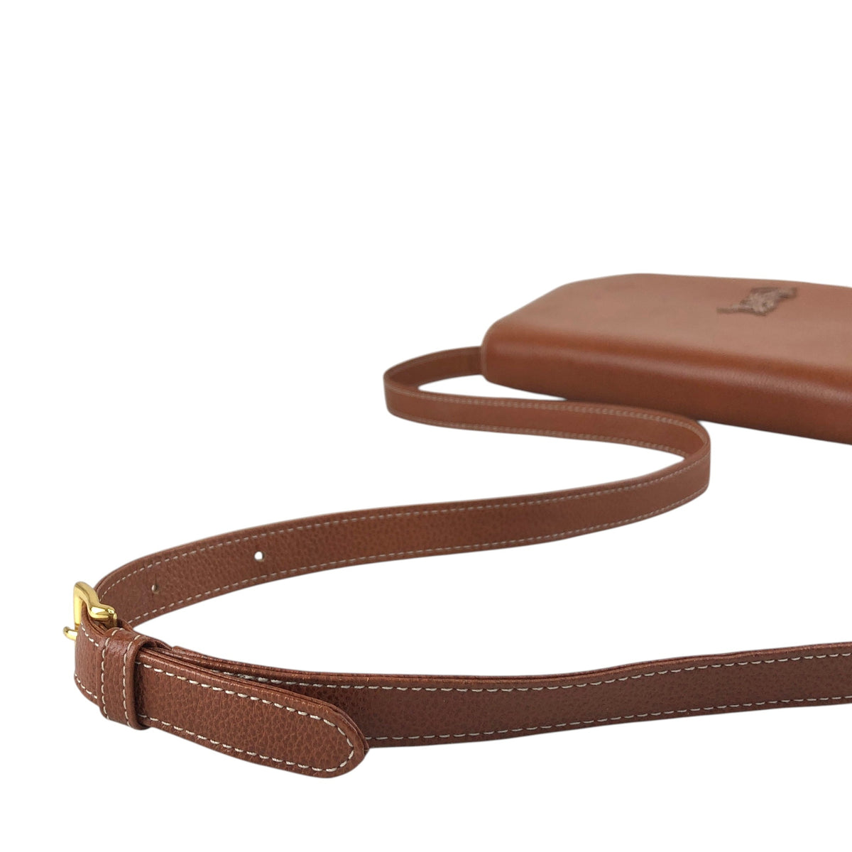 Yves Saint Laurent YSL Logo Flap Shoulder bag Brown Vintage 47s5y8