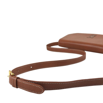 Yves Saint Laurent YSL Logo Flap Shoulder bag Brown Vintage 47s5y8
