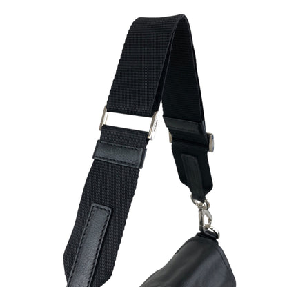 PRADA Triangle Logo Front Buckle  Shoulder bag Black Vintage  wsw3t2