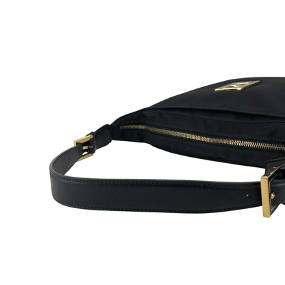 FENDI Logo Shoulder bag Black Vintage 4xxsjx