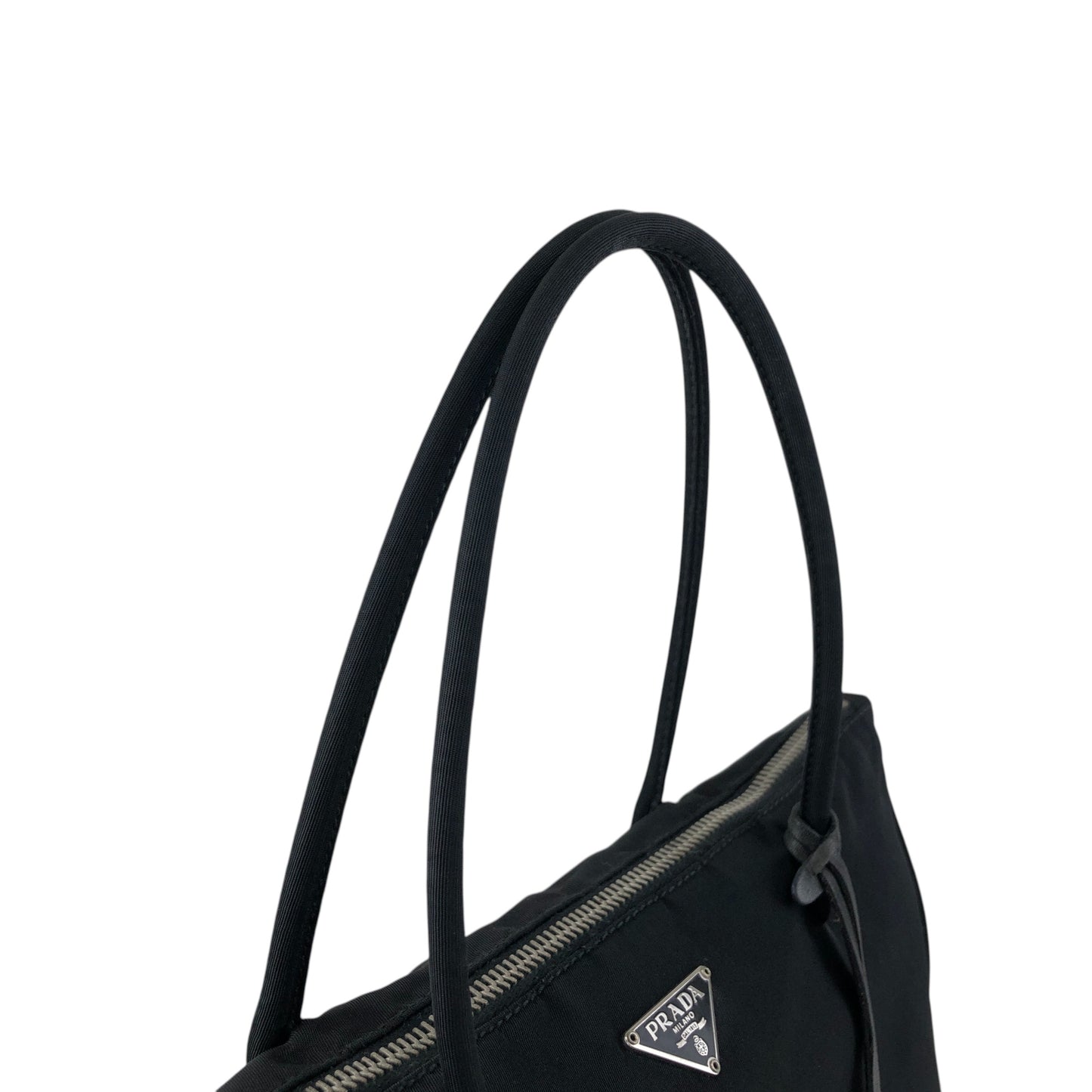 PRADA Tessuto Triangle Logo Totebag Black Vintage a6ap6j