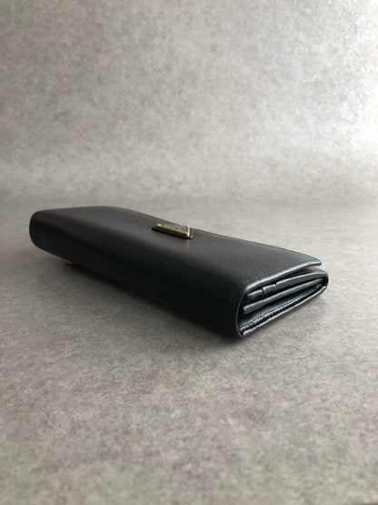 PRADA Triangle Logo Folded Wallet Black Vintage mia8ai