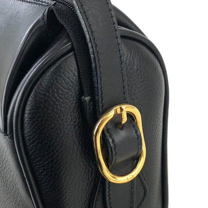 GUCCI Logo Leather Crossbody Shoulder bag Black Vintage ripwn7